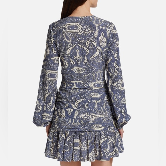 Veronica Beard Erinne Paisley Minidress - Indigo Multi - Picture 4 of 11